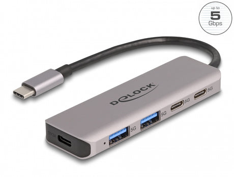 Delock 64239 Usb 5 Gbps 2 Port Usb Type-C™ And 2 Port Type-A Hub