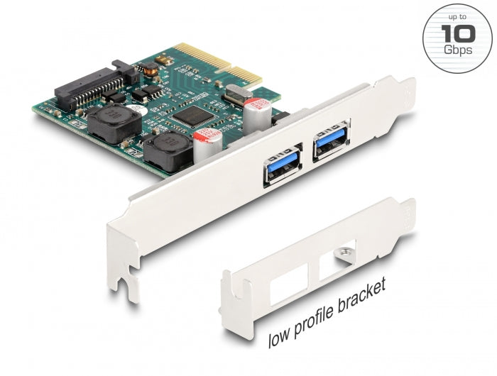 Delock 90106 Pci Express X4 Card To 2 X External Usb 10 Gbps Type-A Female