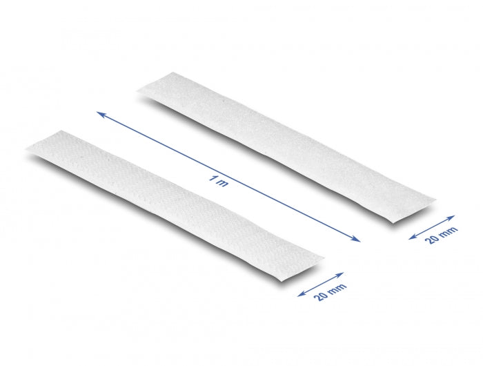 Delock 20918 Heavy-Duty Hook-And-Loop Tape L 1 M X W 20 Mm White