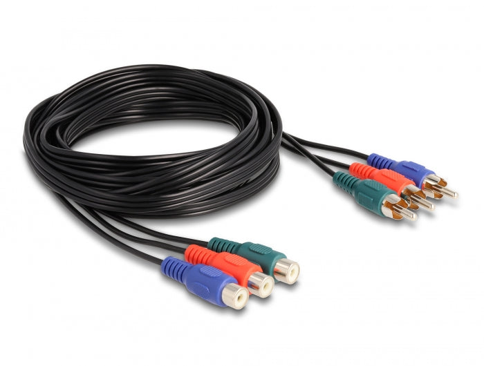 Delock 85370 Rca Rgb Extension Cable 3 X Male To 3 X Female 3 M