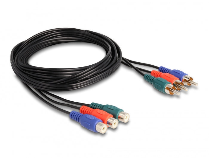 Delock 85390 Rca Rgb Extension Cable 3 X Male To 3 X Female 1 M