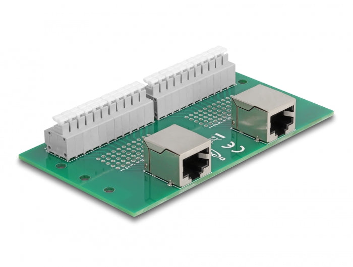 Delock 67014 Rj50 2 X Female To 2 X Terminal Block With Push-Button