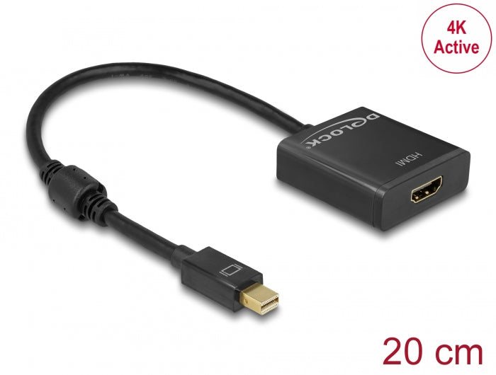 Delock 62611 Adapter Mini Displayport 1.2 Male > Hdmi Female 4K Active Black