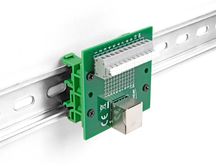 Delock 67012 Rj50 Female To Terminal Block With Push-Button For Din Rail