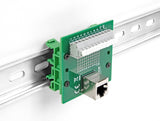 Delock 67013 Rj50 Female To Terminal Block With Push-Button For Din Rail Angled