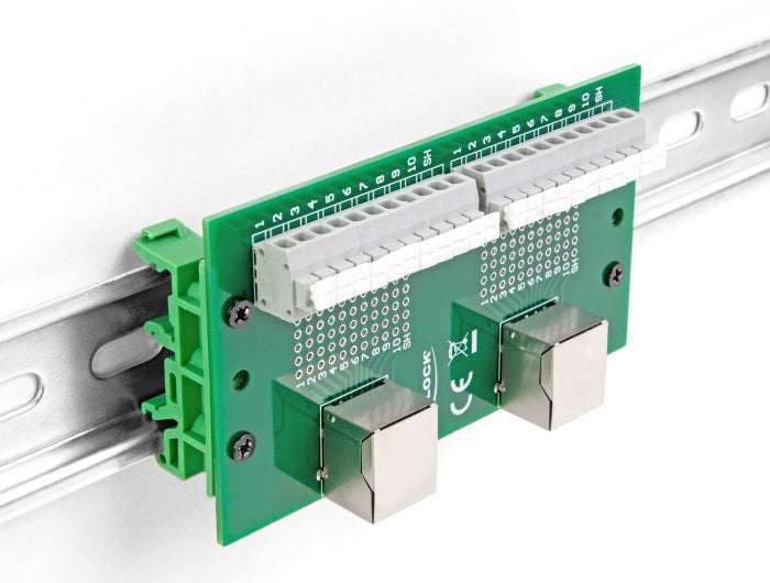 Delock 67014 Rj50 2 X Female To 2 X Terminal Block With Push-Button