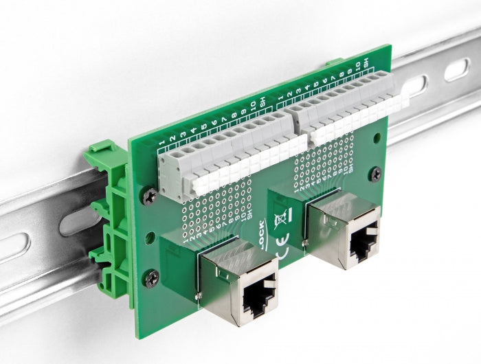 Delock 67015 Rj50 2 X Female To 2 X Terminal Block With Push-Button