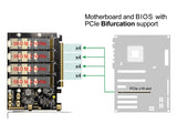 Delock 89017 Pci Express X16 Card To 4 X Internal Nvme M.2 Key M - Bifurcation