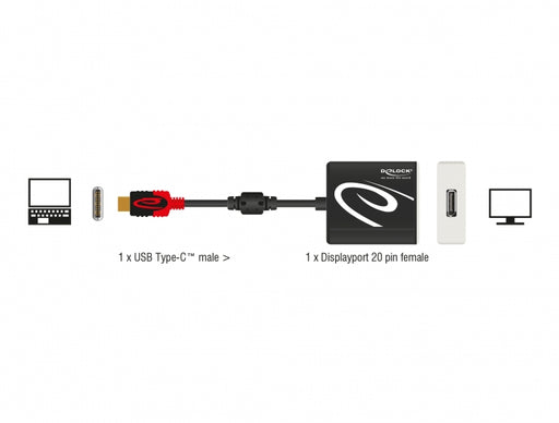 Delock 63312 Adapter Usb Type-C™ Male To Displayport Female 8K 30 Hz