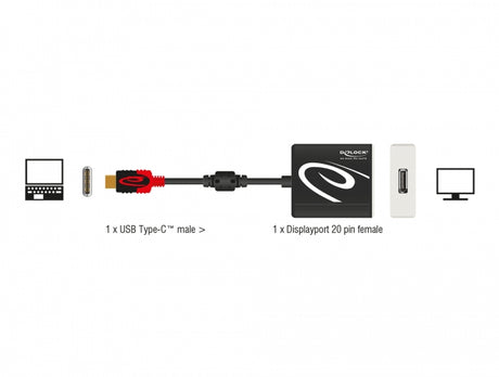 Delock 63312 Adapter Usb Type-C™ Male To Displayport Female 8K 30 Hz