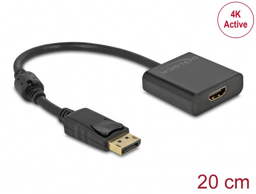 Delock 63585 Adapter Displayport 1.2 Male To Hdmi Female 4K Active Black