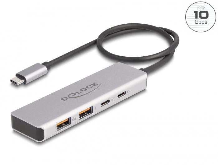 Delock 64230 Usb 10 Gbps Usb Type-C™ Hub W/ 2 X Usb Type-A And 2 X Usb Type-C™