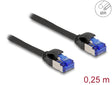 Delock 80225 Rj45 Network Cable Cat.6A S/Ftp Slim 0.25 M Black