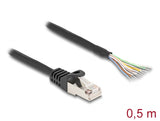 Delock 80204 Cable Rj50 Male To Open Wire Ends S/Ftp 0.5 M Black