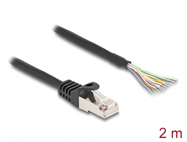 Delock 80206 Cable Rj50 Male To Open Wire Ends S/Ftp 2 M Black