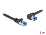 Delock 80218 Rj45 Network Cable Cat.6A S/Ftp Straight / Left Angled 1 M Black