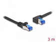 Delock 80220 Rj45 Network Cable Cat.6A S/Ftp Straight / Left Angled 3 M Black