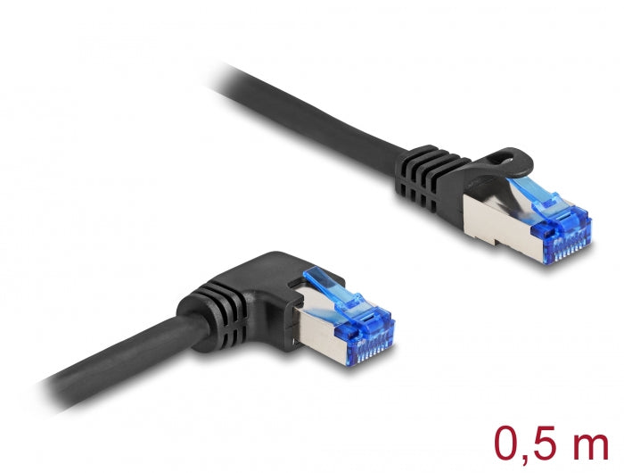 Delock 80221 Rj45 Network Cable Cat.6A S/Ftp Straight / Right Angled 0.5 M