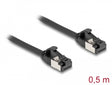 Delock 80182 Rj45 Cable Plug To Plug Cat.8.1 Flexible 0.5 M Black