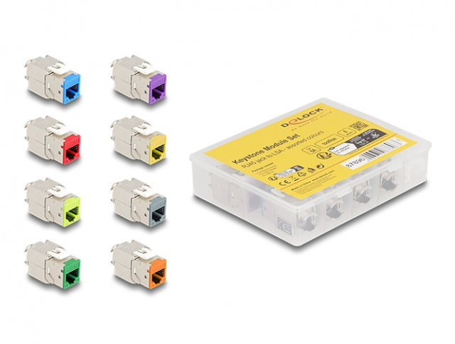 Delock 87896 Keystone Modul Rj45 Jack To Lsa Cat.6A Toolfree Colours Set