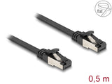 Delock 80178 Rj45 Flat Patch Cable Plug To Plug Cat.8.1 Flexible 0.5 M Black