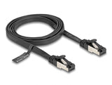 Delock 80179 Rj45 Flat Patch Cable Plug To Plug Cat.8.1 Flexible 1 M Black