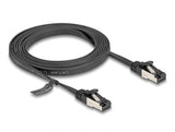 Delock 80180 Rj45 Flat Patch Cable Plug To Plug Cat.8.1 Flexible 2 M Black