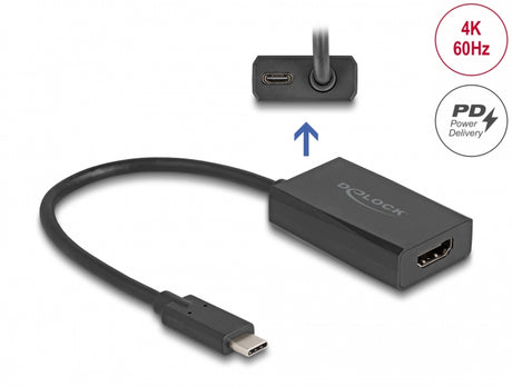 Delock 61058 Adapter Hdmi Female To Usb Type-C™ Male 4K With Pd 100 W