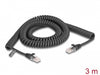 Delock 87994 Rj45 Coiled Cable Male To Male Cat.5E 3 M Black