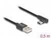 Delock 80029 Usb 2.0 Cable Type-A Male To Usb Type-C™ Male Angled 0.5 M Black