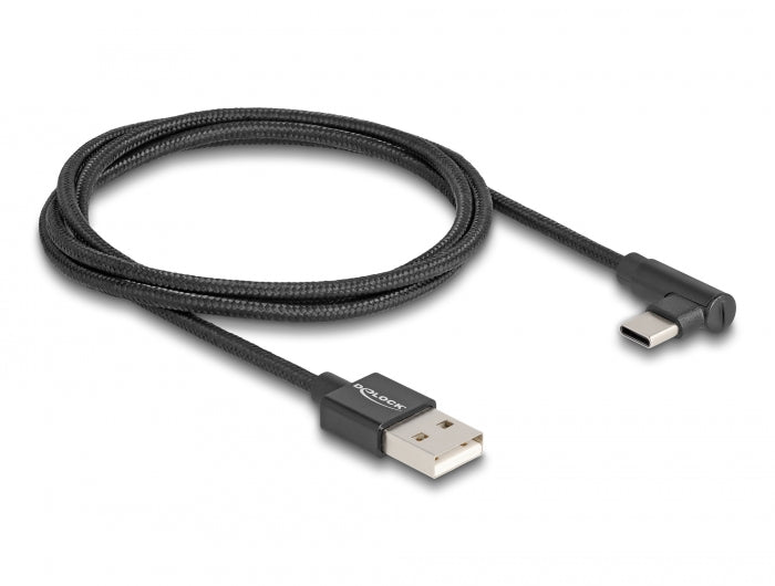 Delock 80030 Usb 2.0 Cable Type-A Male To Usb Type-C™ Male Angled 1 M Black