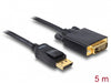 Delock 82593 Cable Displayport 1.1 Male > Dvi 24+1 Male Passive 5 M Black