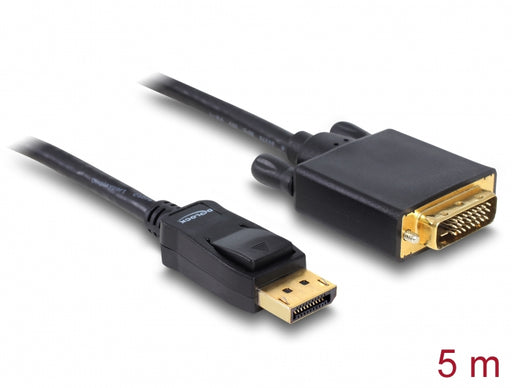 Delock 82593 Cable Displayport 1.1 Male > Dvi 24+1 Male Passive 5 M Black