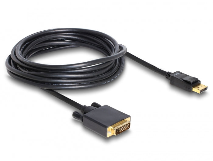 Delock 82593 Cable Displayport 1.1 Male > Dvi 24+1 Male Passive 5 M Black