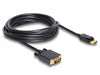 Delock 82593 Cable Displayport 1.1 Male > Dvi 24+1 Male Passive 5 M Black