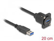 Delock 87967 D-Type Usb 5 Gbps Cable Type-A Male To Type-A Female Black 20 Cm