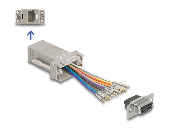 Delock 66472 D-Sub 9 Pin Female To Rj50 Female Assembly Kit Grey