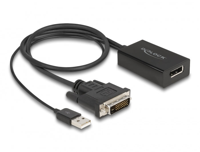 Delock 63189 Adapter Dvi Male To Displayport 1.2 Female With Hdr Function 50 Cm