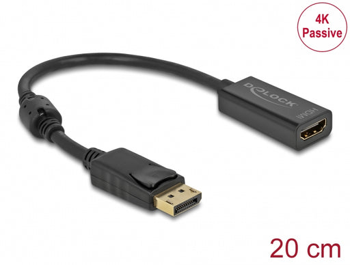 Delock 63559 Adapter Displayport 1.2 Male To Hdmi Female 4K Passive Black