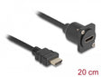 Delock 87966 D-Type Hdmi Cable Male To Female Black 20 Cm