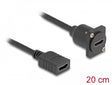 Delock 87982 D-Type Hdmi Cable Female To Female Black 20 Cm