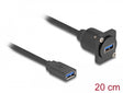 Delock 87983 D-Type Usb 5 Gbps Cable Type-A Female To Type-A Female Black 20 Cm