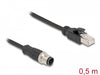 Delock 60073 M12 Adapter Cable D-Coded 4 Pin Male To Rj45 Male 50 Cm