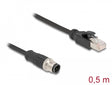 Delock 60073 M12 Adapter Cable D-Coded 4 Pin Male To Rj45 Male 50 Cm