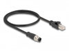 Delock 60073 M12 Adapter Cable D-Coded 4 Pin Male To Rj45 Male 50 Cm