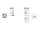 Delock 60067 M12 Adapter Cable D-Coded 4 Pin Male To Rj45 Female 50 Cm