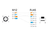 Delock 60073 M12 Adapter Cable D-Coded 4 Pin Male To Rj45 Male 50 Cm