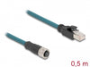 Delock 60074 M12 Adapter Cable A-Coded 8 Pin Female To Rj45 Male 50 Cm