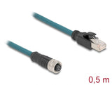 Delock 60074 M12 Adapter Cable A-Coded 8 Pin Female To Rj45 Male 50 Cm