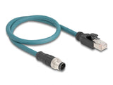 Delock 60075 M12 Adapter Cable A-Coded 8 Pin Male To Rj45 Male 50 Cm